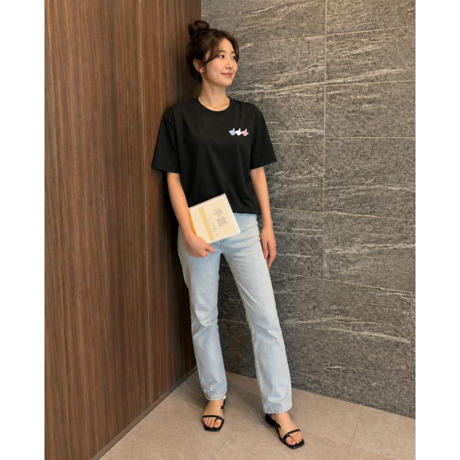 手話 I LOVE YOU ワンポイント半袖Tシャツ|男女兼用